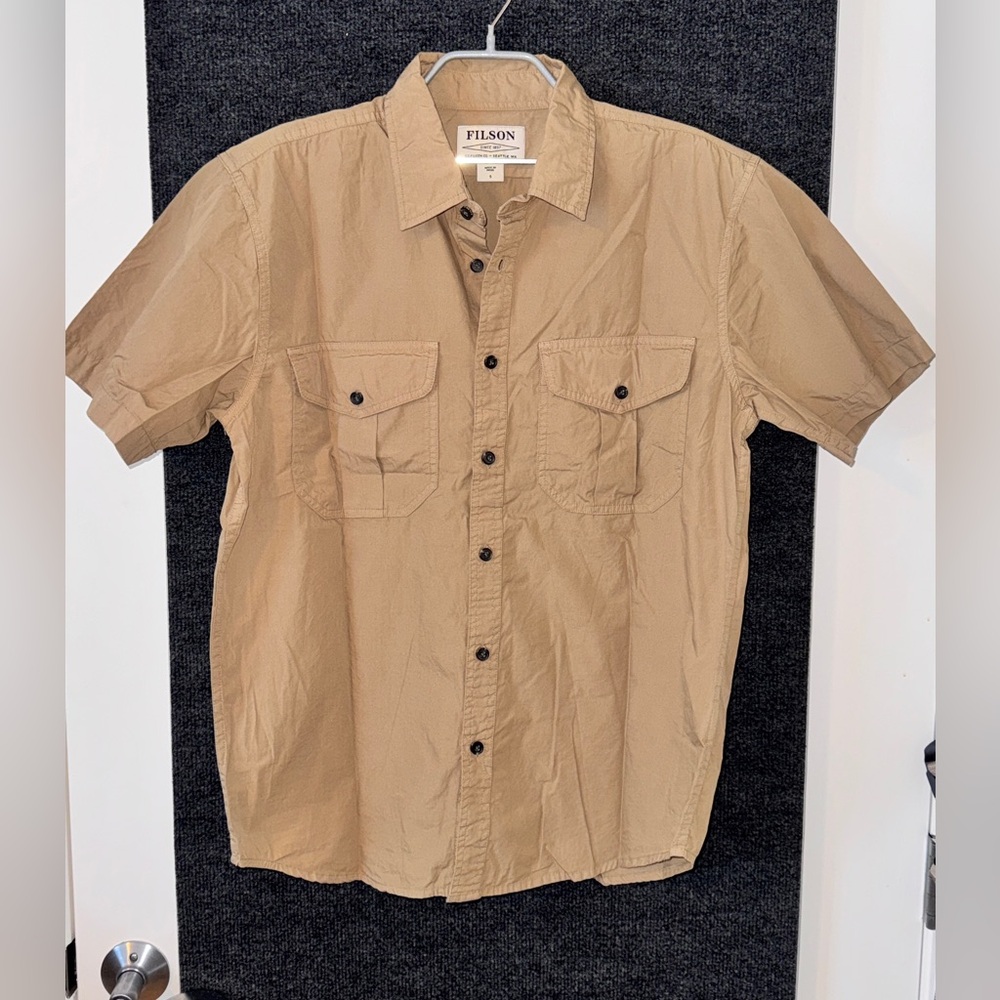 Filson feather cloth shirt tan size small